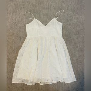 NWT ZARA white eyelet mini sundress with thin straps. Size XL PRICING NEGOTIABLE